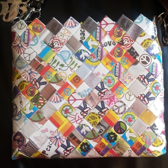Peace & Love Candy Wrapper Style Purse - Picture 2 of 5